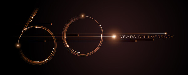 60 years anniversary vector icon, logo. Graphic design element