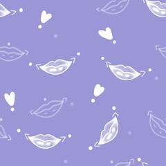 lips and hearts seamless attern for valentine's day