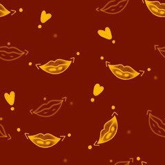 lips and hearts seamless attern for valentine's day