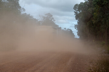 a dusty Gravel Road east of Augusta in Western Australia