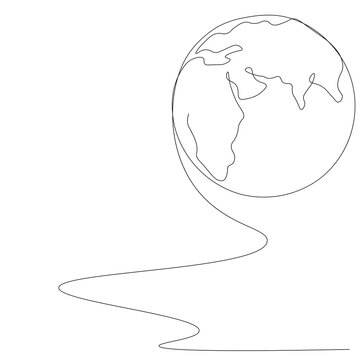 World Map Outline, Eart Day Concept, Vector Illustration	
