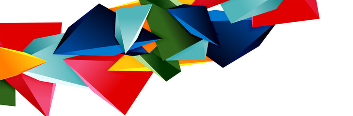Triangle mosaic abstract background, 3d triangular low poly shapes. Geometric vector illustration for covers, banners, flyers and posters and other