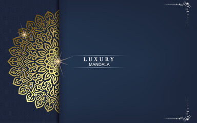 Fototapeta na wymiar Luxury gold mandala ornate background for wedding invitation, book cover with mandala element style premium vector