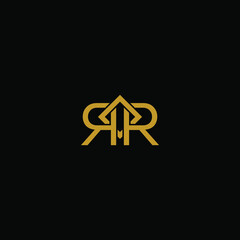 Obraz premium initial letter RR or R minimal concept logo graphic design vector 
