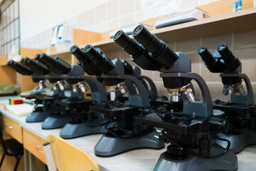 Microscope at laboratory