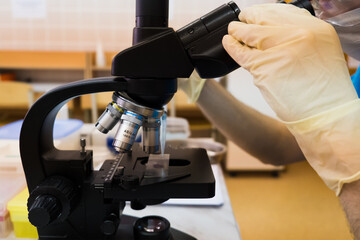 Microscope at laboratory