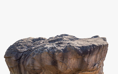 The large stone with clipping path on white background