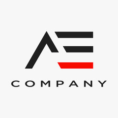 AE initial letter design abstract logo