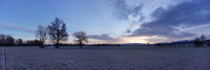 Sonnenaufgang Neujahr 2021 bei Bruckmühl
