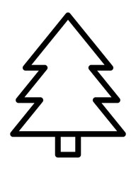 Pine tree icon. Outline vector illustration isolated on white background.