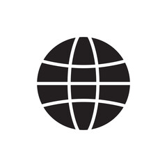 web browser Icon. globe flat solid style vector illustration. filled pictogram isolated sign symbol
