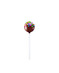 Chocolate round lollipop. vector illustration