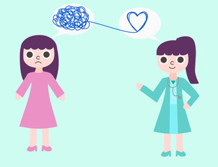 Psychotherapy concept.Psychologist doctor helps patient.Mental health care.