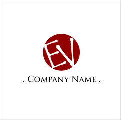 E V EV Initial handwriting or handwritten logo for identity