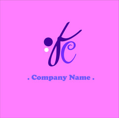 F C FC Initial handwriting or handwritten logo for identity