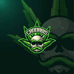 Cannabis esport gaming logo template © amrikhsn