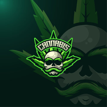 Cannabis esport gaming logo template