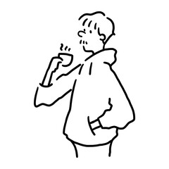 コーヒーを飲む男性3