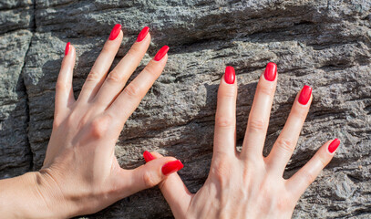 hands on the rock
