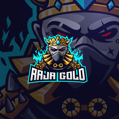 Gold king esport gaming logo template