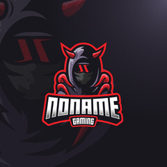 Ninja devil esport gaming logo template
