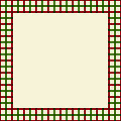 Light yellow background with green and red tartan frame