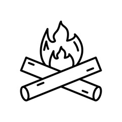 bonfire icon line style vector