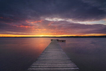 Soft sunrise at lake bergwitzsea