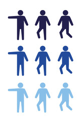 man icon three standing style, vector illustration