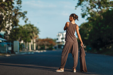 person walking on the street