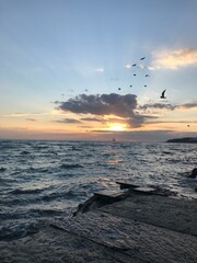 Fototapeta na wymiar sunset in the sea