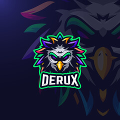 Bird colorful esport gaming logo template © amrikhsn