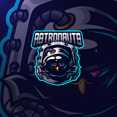 Bird astronaut esport gaming logo template