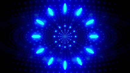 Glowing blue neon dots tunnel 3d illustration background wallpaper design artwork