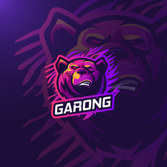 Vibrant bear esport logo gaming template