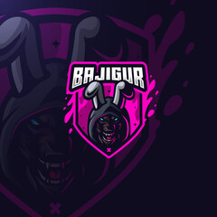 Wolves cute angry esport logo template