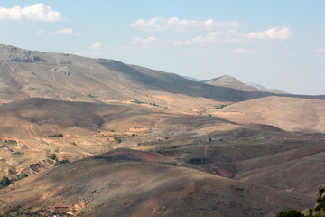 Fototapeta na wymiar Barren lands. Mountain landscape in the sunny day.