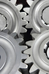 stainless steel gear wheels close up