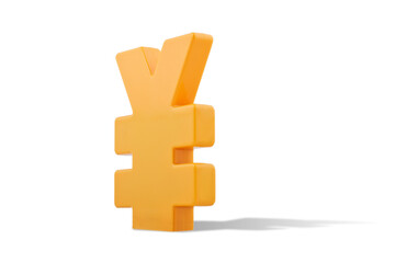 Obraz premium A yen symbol on a white background