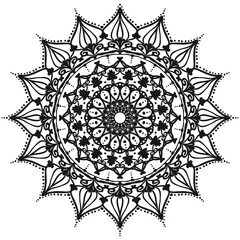 mandala for acrylic painting.  Abstract design of mandala in one line style. Aboriginal australian ethnic round ornament.