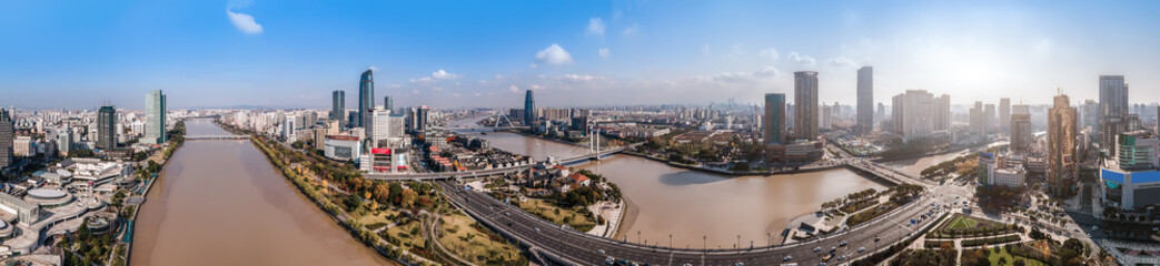 Aerial view of Sanjiangkou in Ningbo
