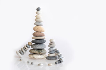 Fototapeta premium Creative expression of business and career wars with zen stones