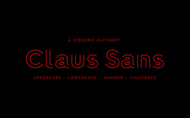 Typography outline style. Alphabet design modern. Vector illustration. Font collection.