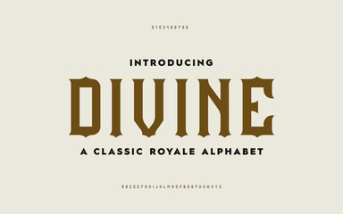 Vintage and classic typography font set design. Vector illustration typeface alphabet.