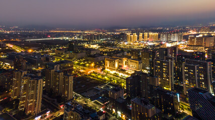 Night view of Ningbo Financial District