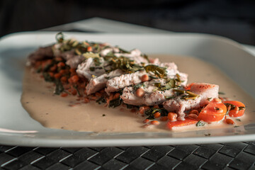 A plate of carrots and meat