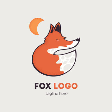 Sleeping red fox logo.