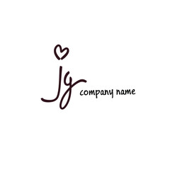 Fototapeta premium JG J G Initial handwriting creative fashion elegant design logo Sign Symbol template vector icon