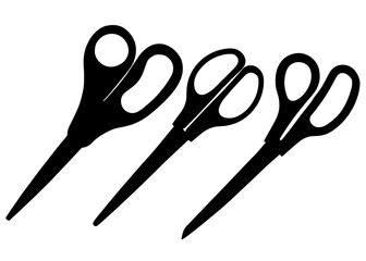 Closed scissors in a set for cutting or sewing clothes.