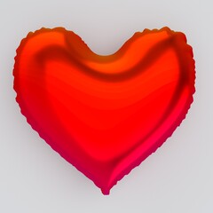 Valentine's day element, 3d realistic illustration of heart shape balloon